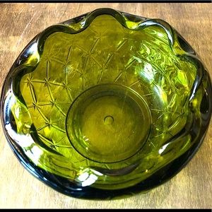 Vintage Green Emerald Heavy Bowl / Ashtray